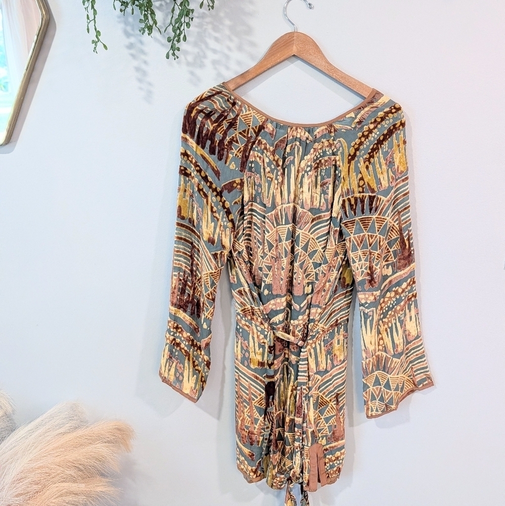 What Goes Around Comes Around Bohemian Patterned Women's Tunic Dress - Picture 2 of 7